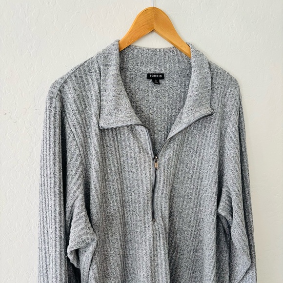 Torrid Gray Quarter-Zip Sweater - Picture 2 of 6
